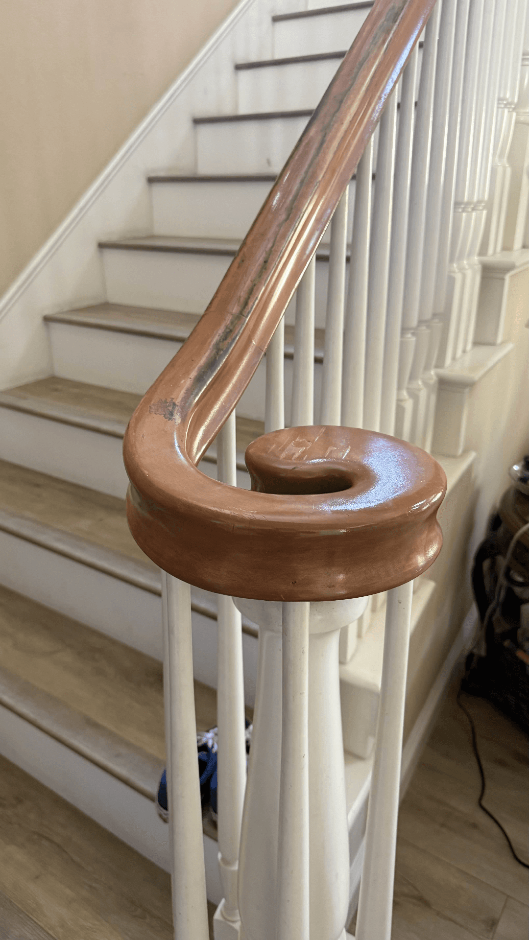 Stair Railing Refinish - Before