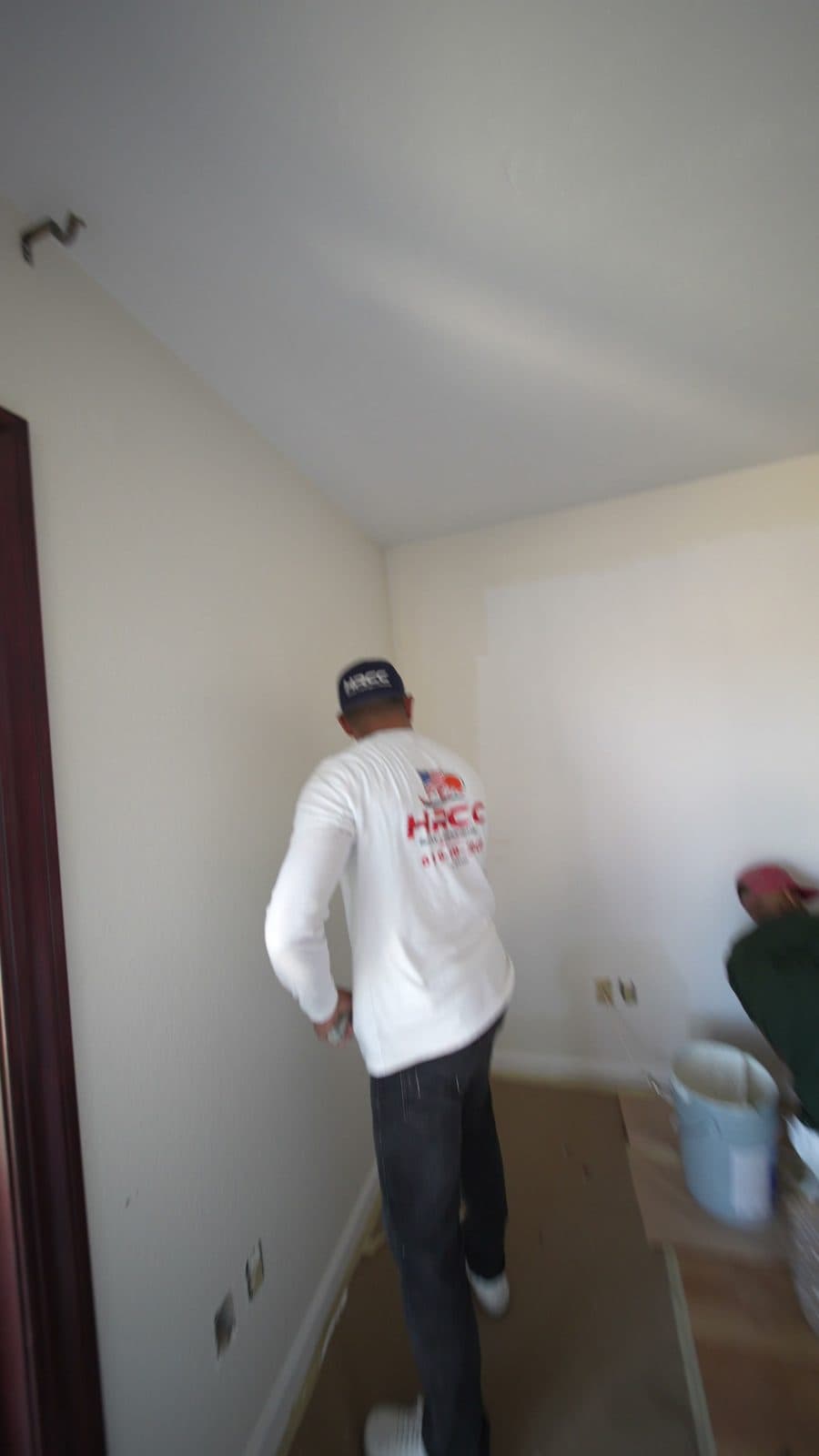 Cutting in edges by hand on an interior repaint