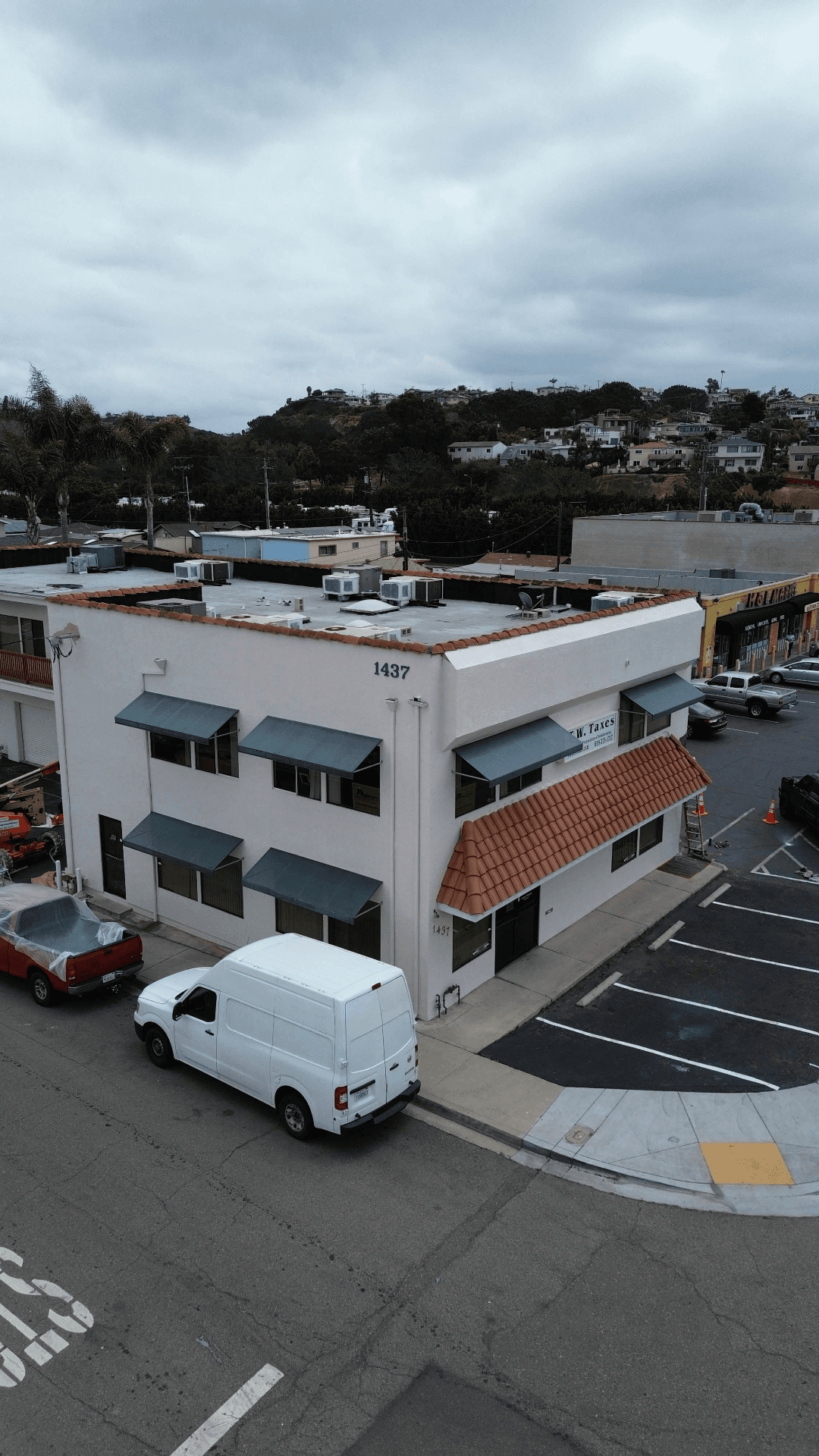 Commercial building angle view