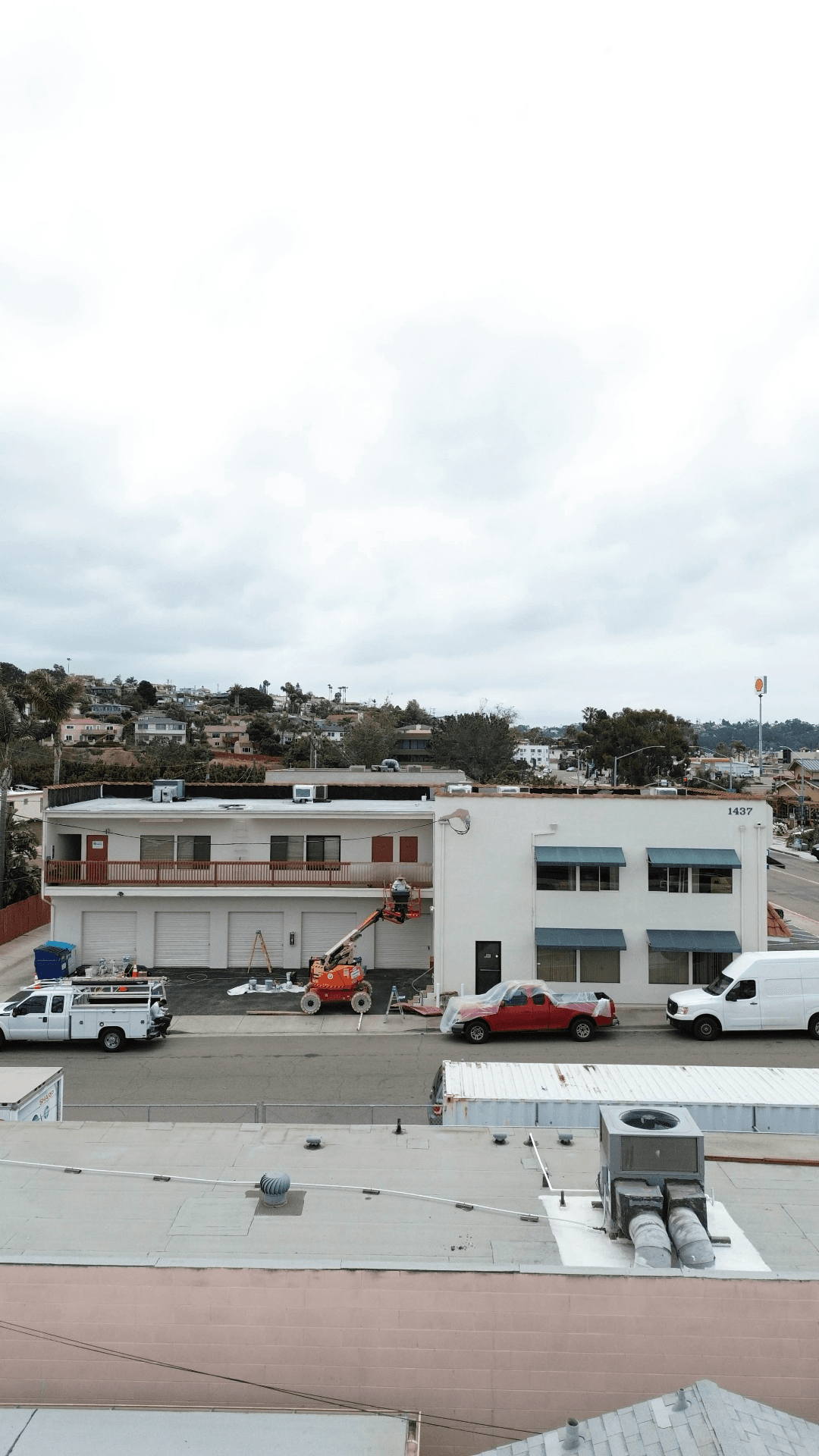 Commercial painting in progress